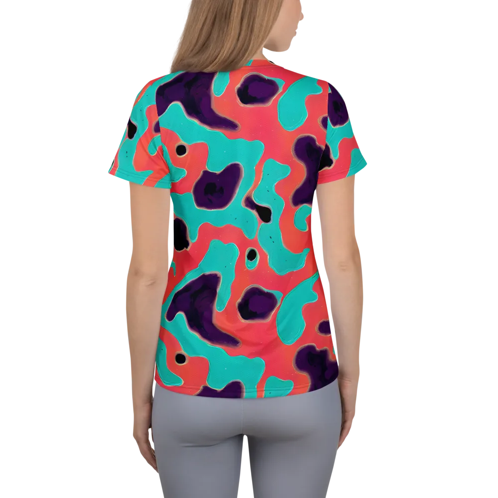 Aubergine Tide on Women's Athletic T-Shirt — Back