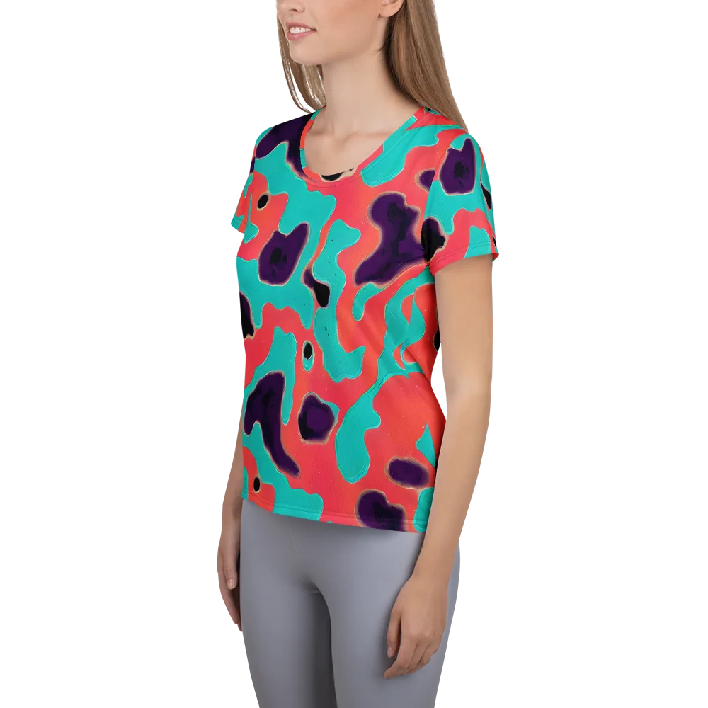Aubergine Tide on Women's Athletic T-Shirt — Left