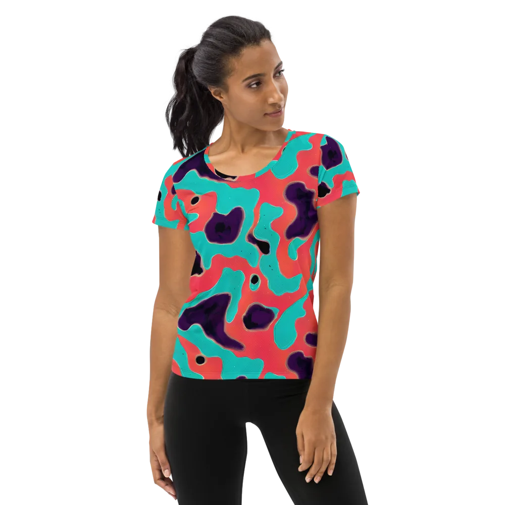 Aubergine Tide on Women's Athletic T-Shirt — Front