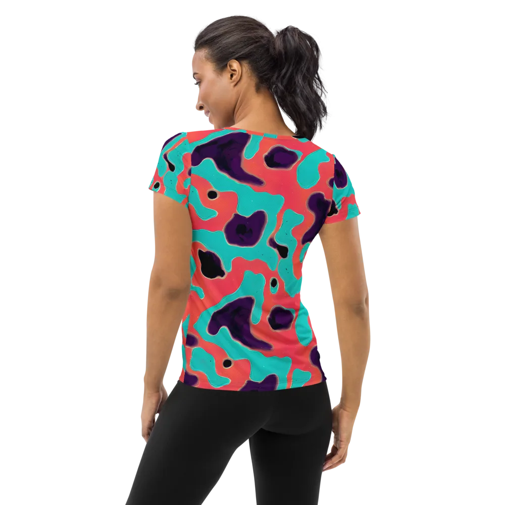 Aubergine Tide on Women's Athletic T-Shirt — Back