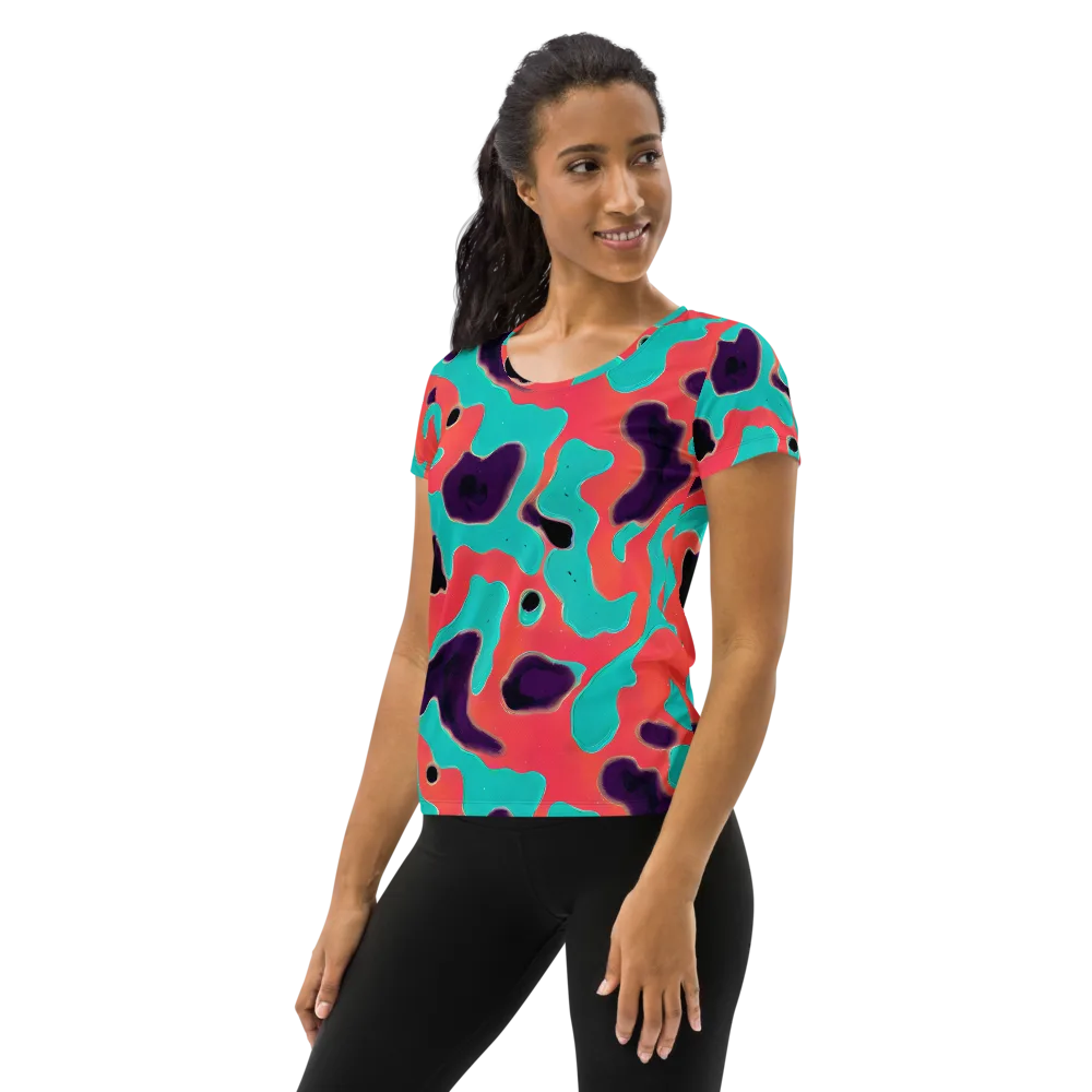 Aubergine Tide on Women's Athletic T-Shirt — Left