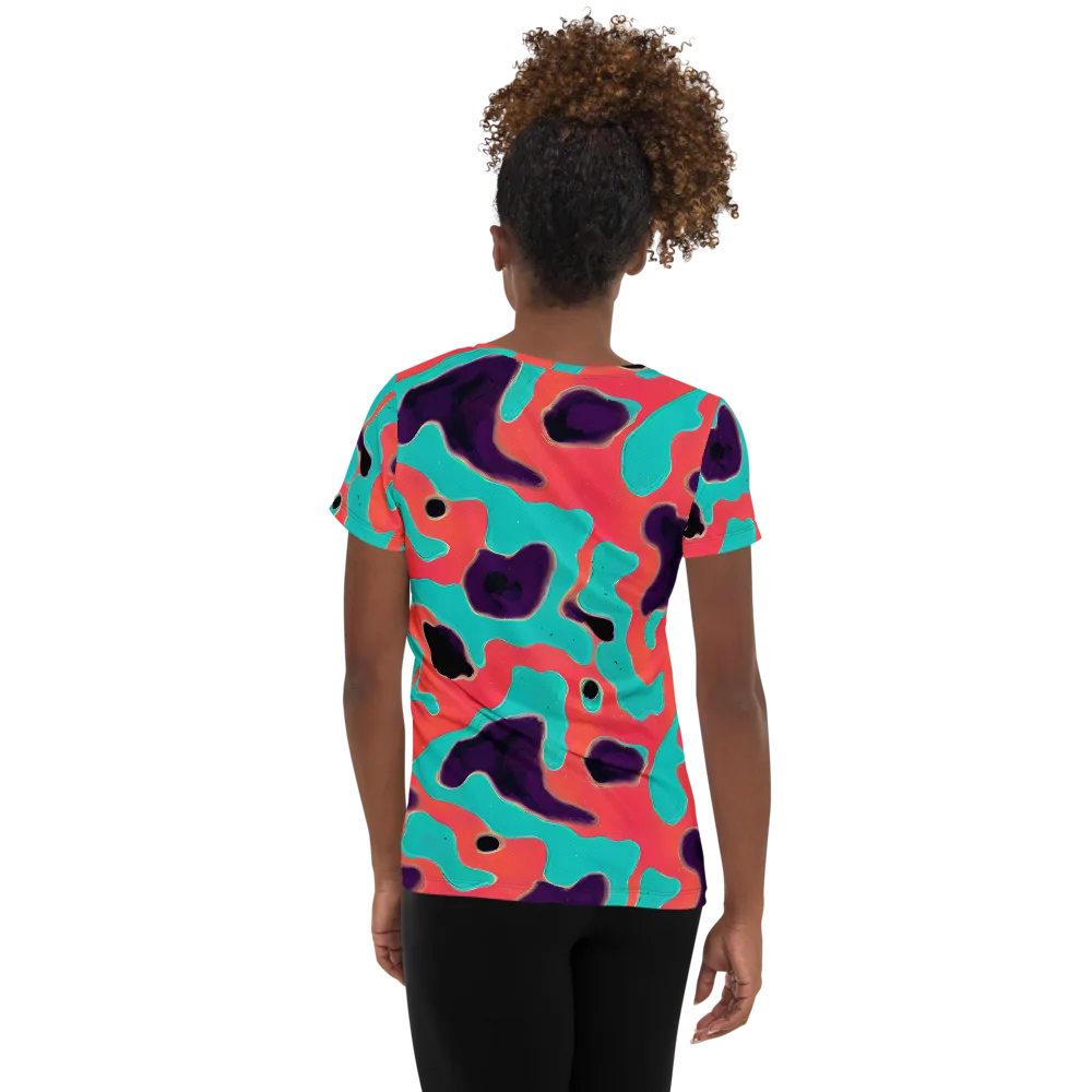 Aubergine Tide on Women's Athletic T-Shirt — Back