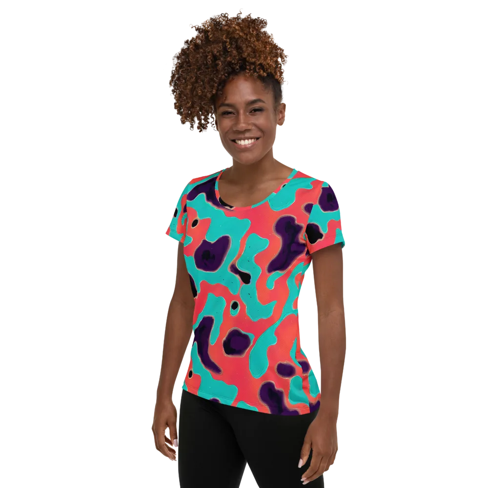 Aubergine Tide on Women's Athletic T-Shirt — Left