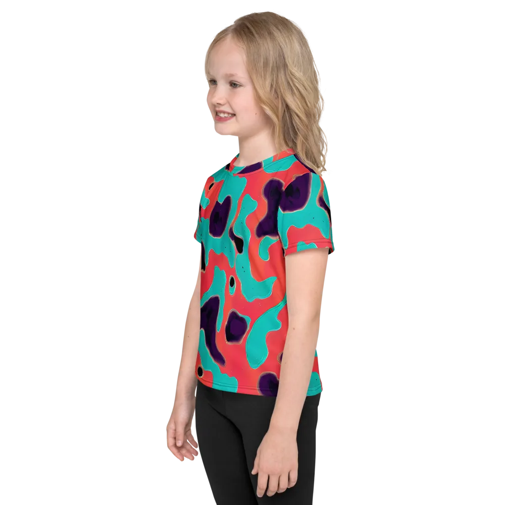 Aubergine Tide on Kids Crew Neck T-Shirt — Left