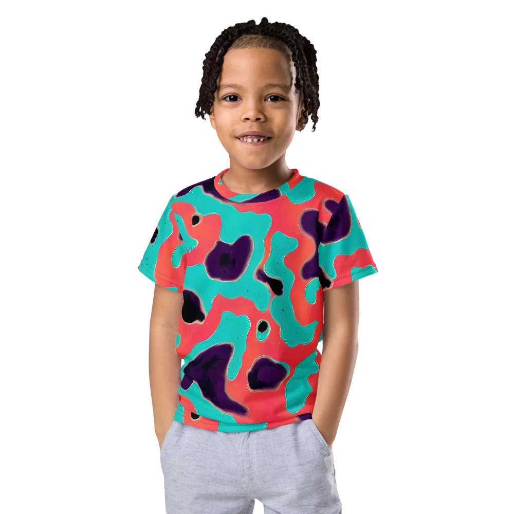 Aubergine Tide on Kids Crew Neck T-Shirt — Front