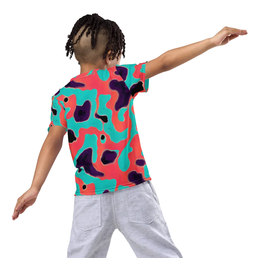 Aubergine Tide on Kids Crew Neck T-Shirt — Back