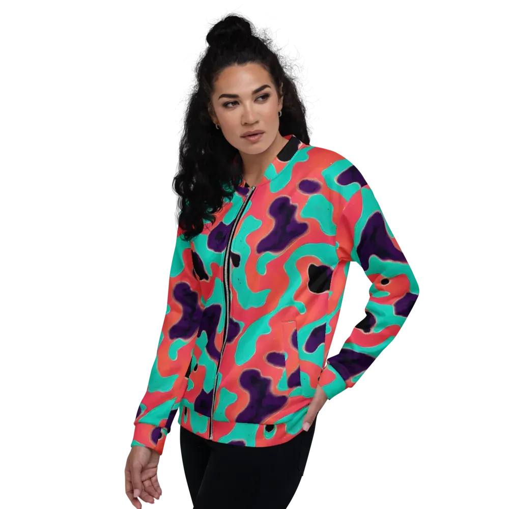 Aubergine Tide on Bomber Jacket — Left