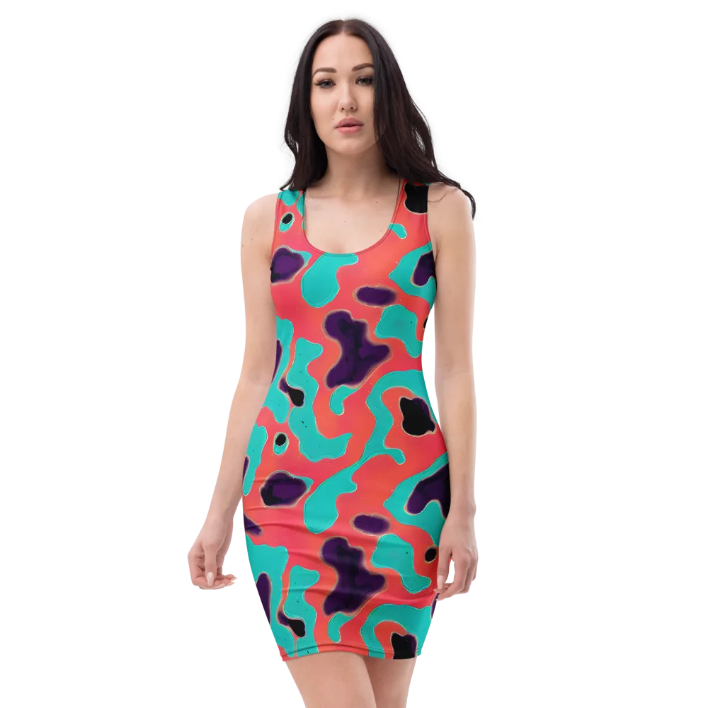 Aubergine Tide on Bodycon Dress — Front