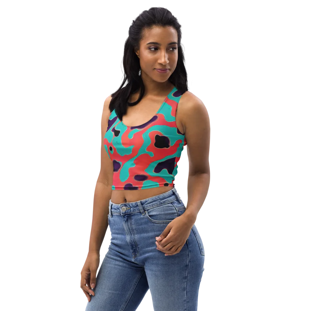 Aubergine Tide on Crop Top — Left Front