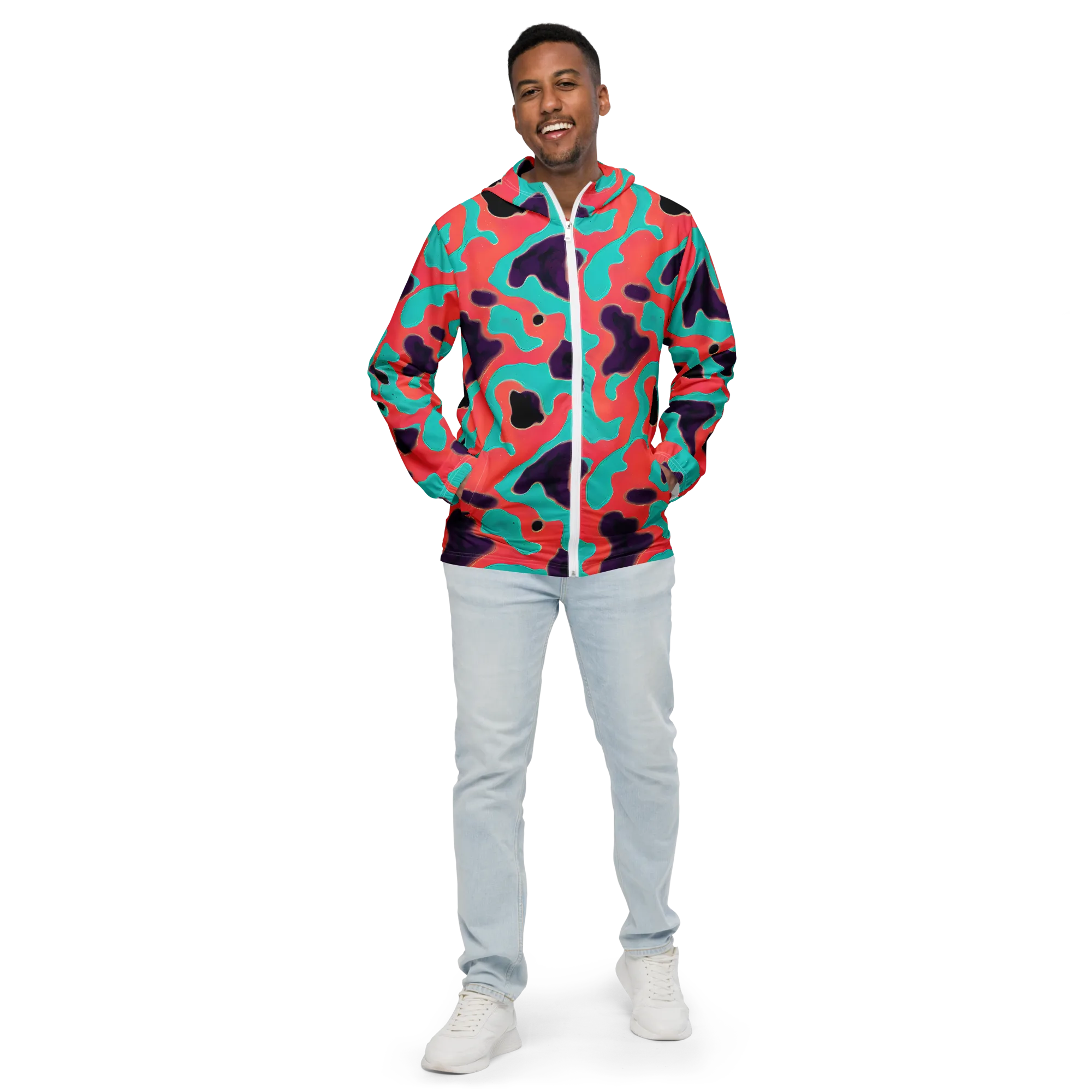 Aubergine Tide on Men's Windbreaker — Front