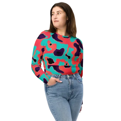 Aubergine Tide on a Long Sleeve Crop Top