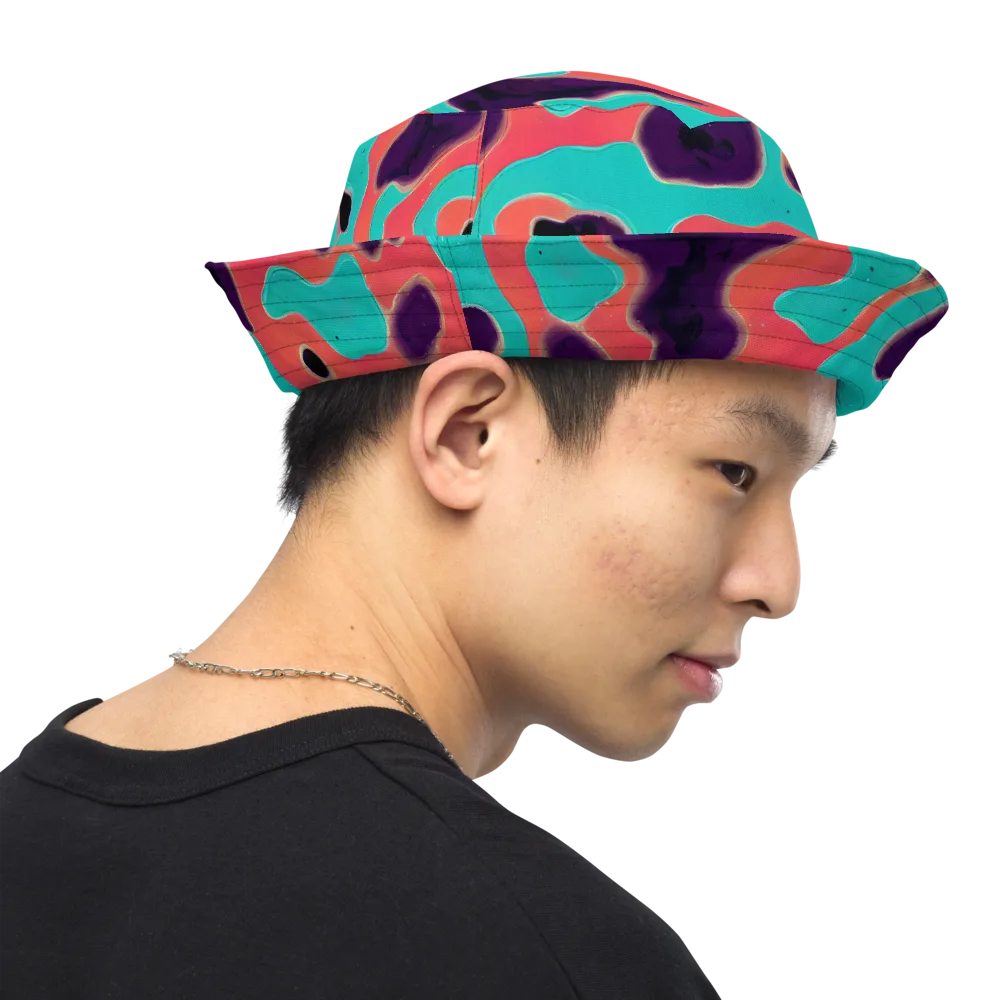 Aubergine Tide on Reversible Bucket Hat — Right Outside