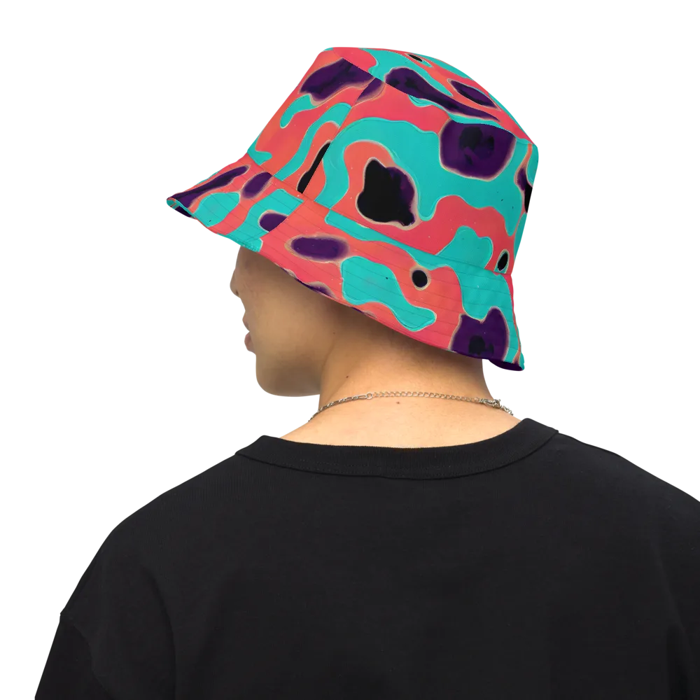Aubergine Tide on Reversible Bucket Hat — Back Inside
