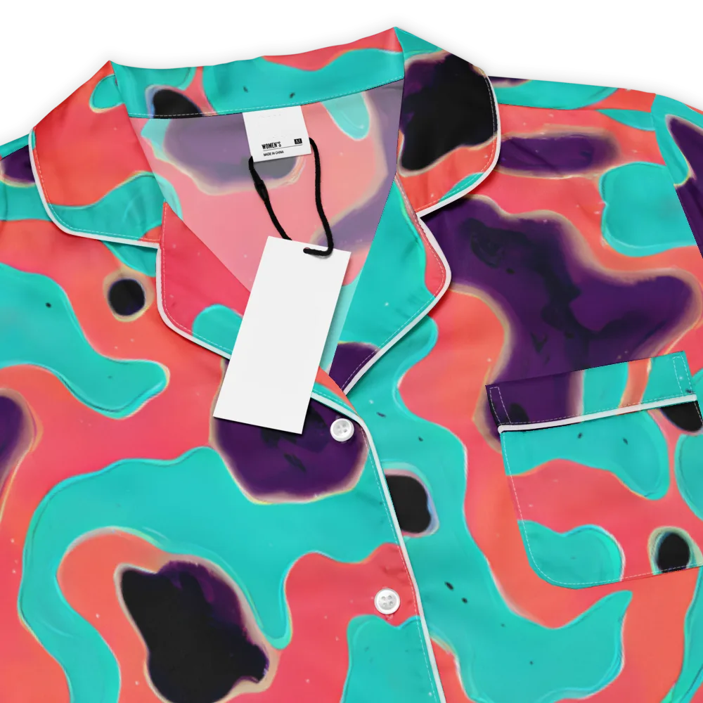 Aubergine Tide on Women's Short Sleeve Pajama Top — Product details