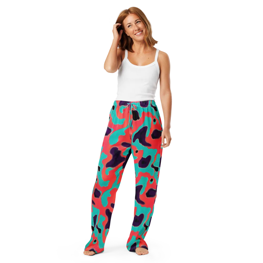 Aubergine Tide on Women's Pajama Pants — Front