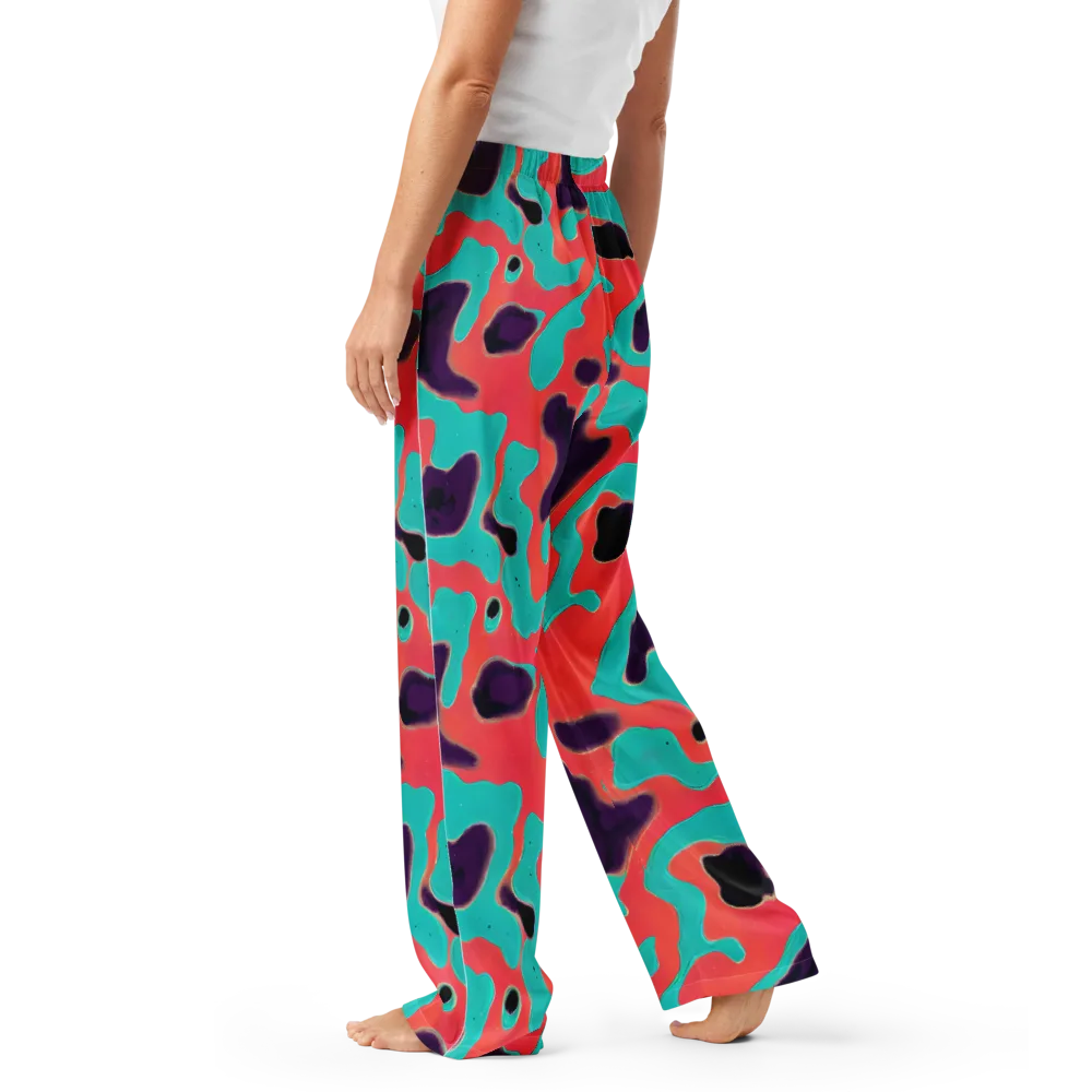 Aubergine Tide on Women's Pajama Pants — Left