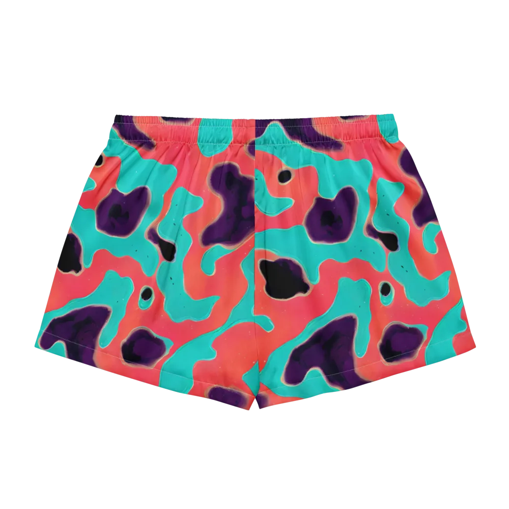 Aubergine Tide on Women's Pajama Shorts — Back