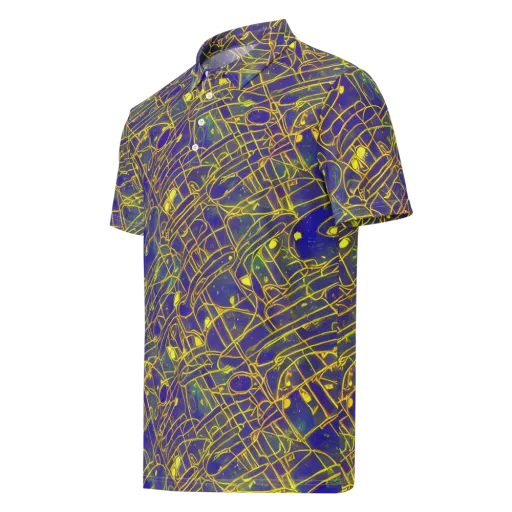 Golden Grid on a Men's Slim Fit Polo Shirt