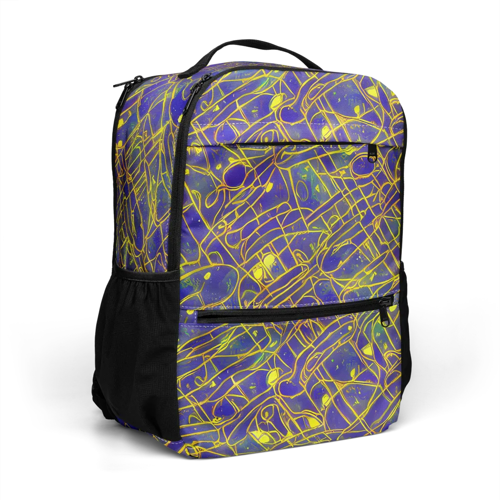 Golden Grid on Utility Backpack — Right Front