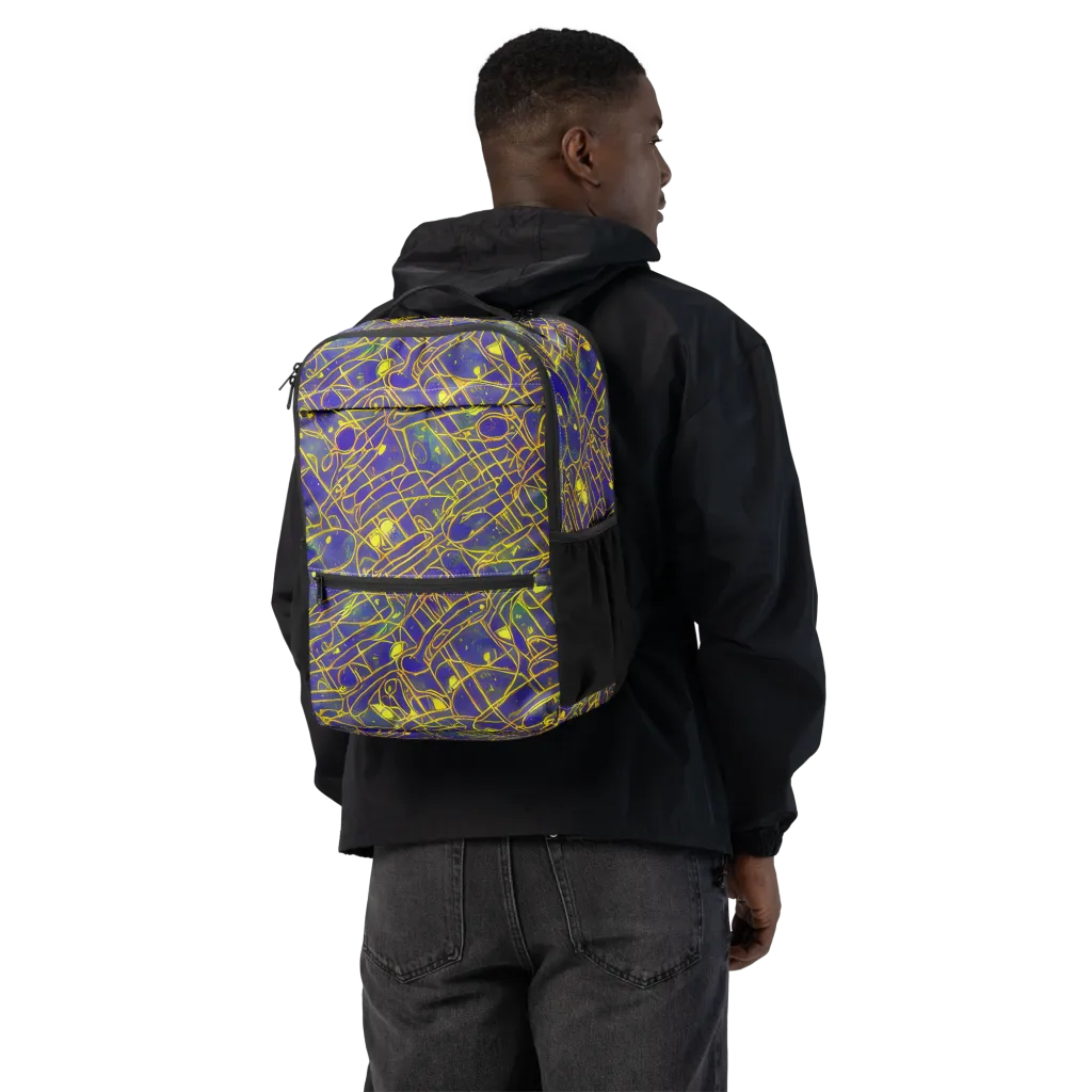 Golden Grid on Utility Backpack — Back
