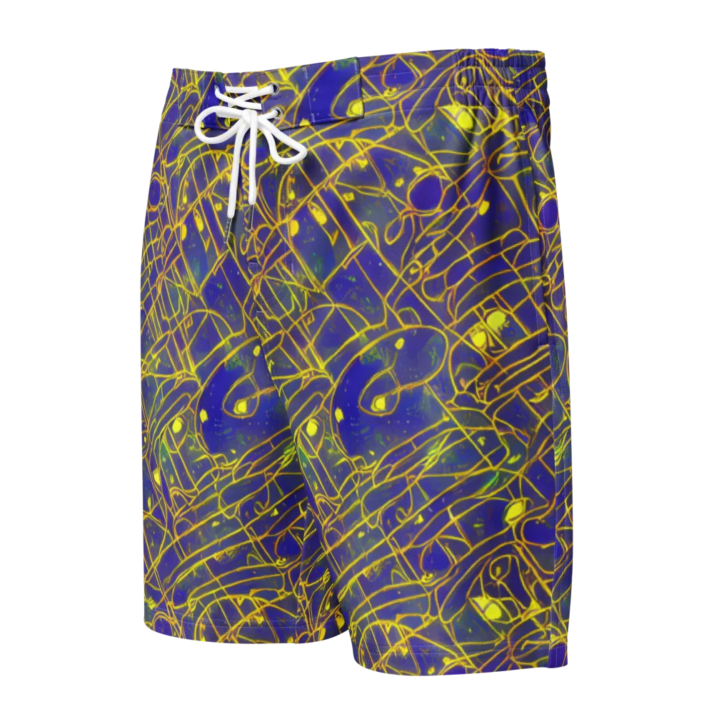 Golden Grid on Men's Board Shorts — Front