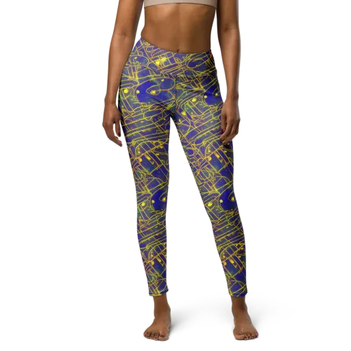Golden Grid on a Yoga Leggings