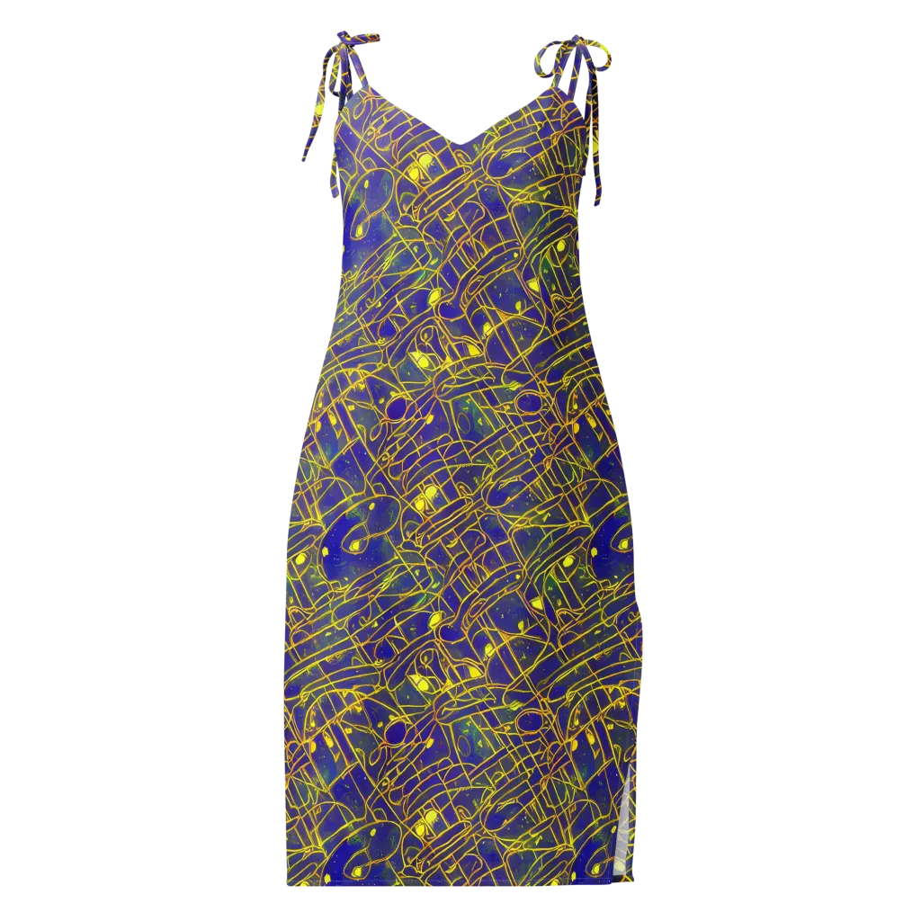 Golden Grid on Slip Dress — Front