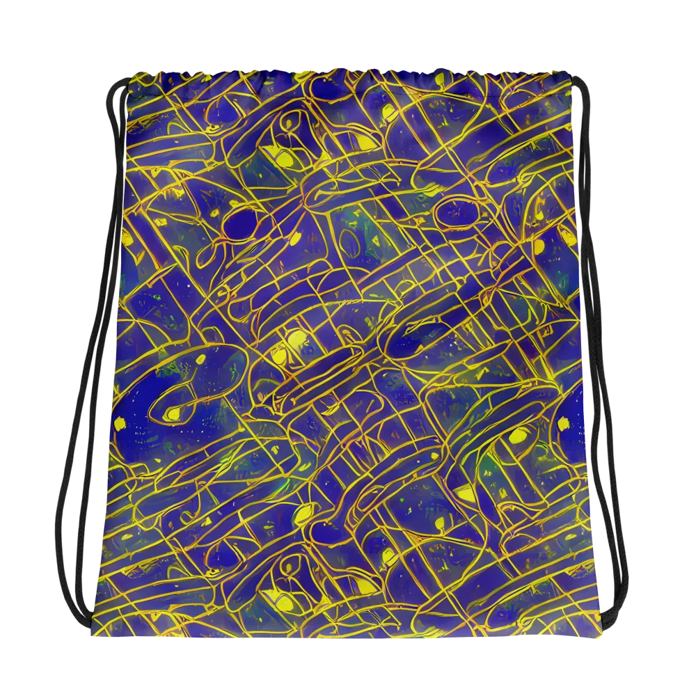 Golden Grid on Drawstring Bag — Photo