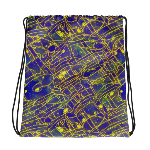 Golden Grid on a Drawstring Bag