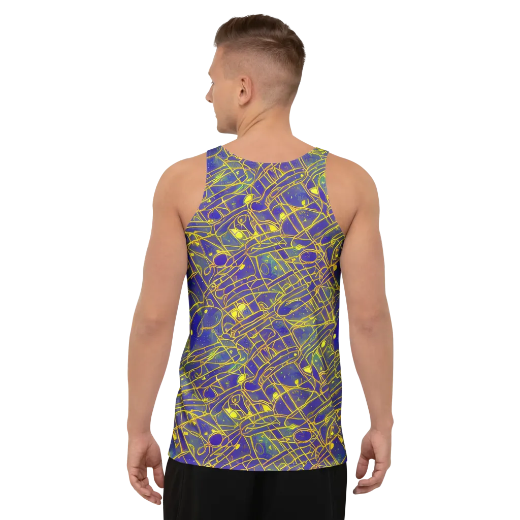 Golden Grid on Men's Tank Top — Back