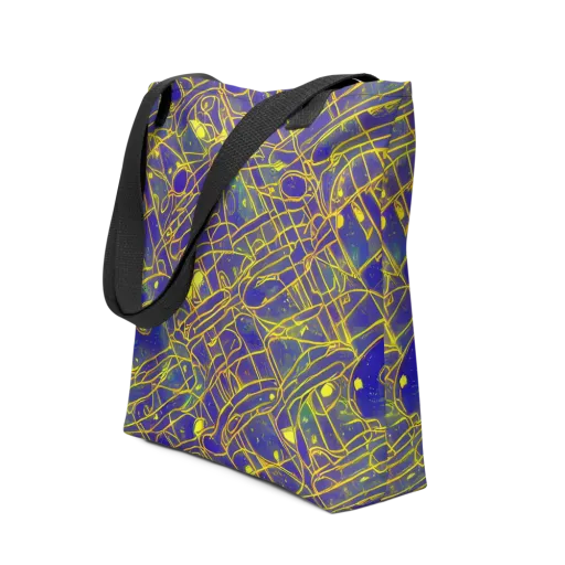 Golden Grid on a Tote Bag