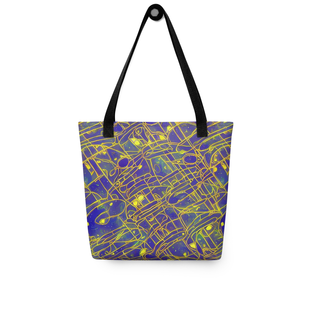 Golden Grid on Tote Bag — Front