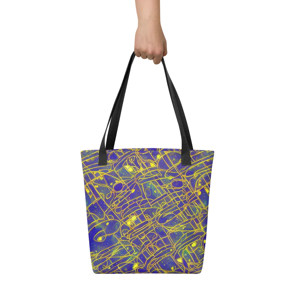 Golden Grid on Tote Bag — Front