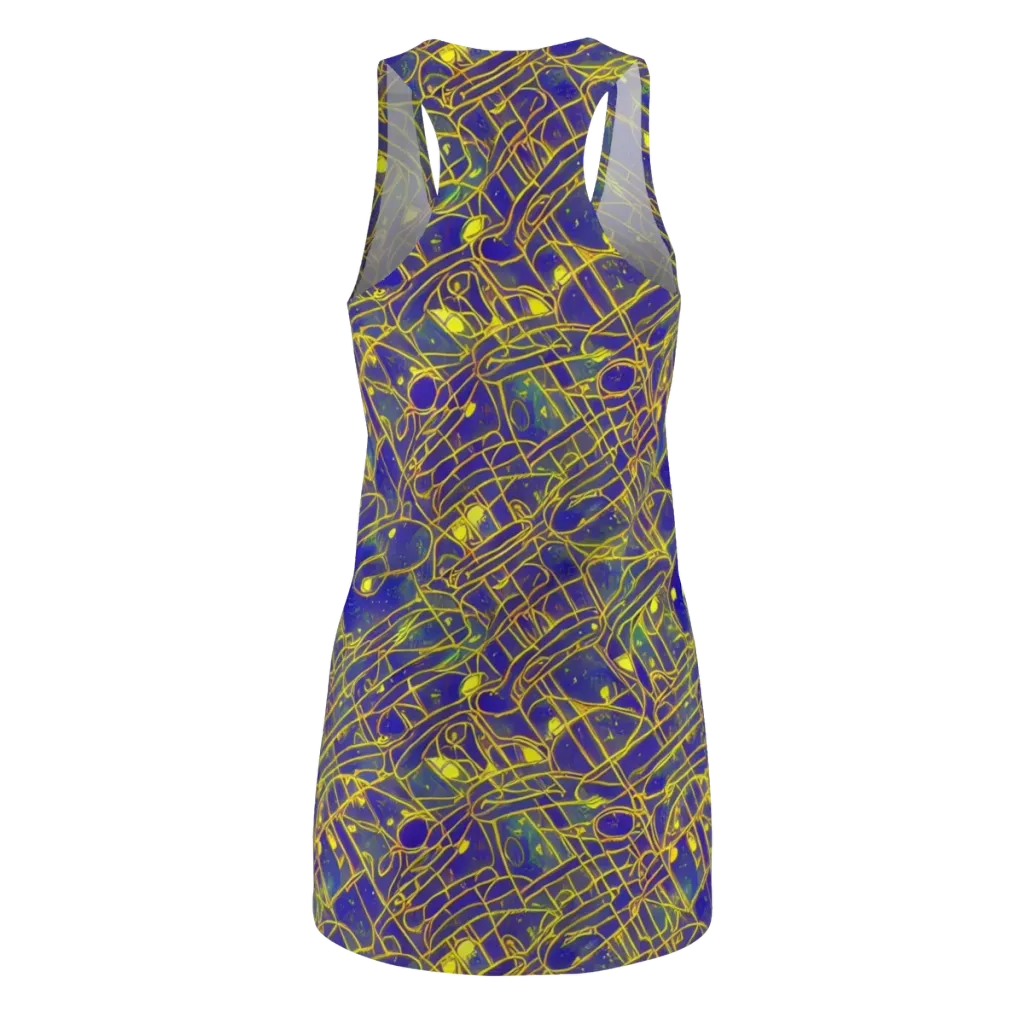 Golden Grid on Racerback Dress — Back