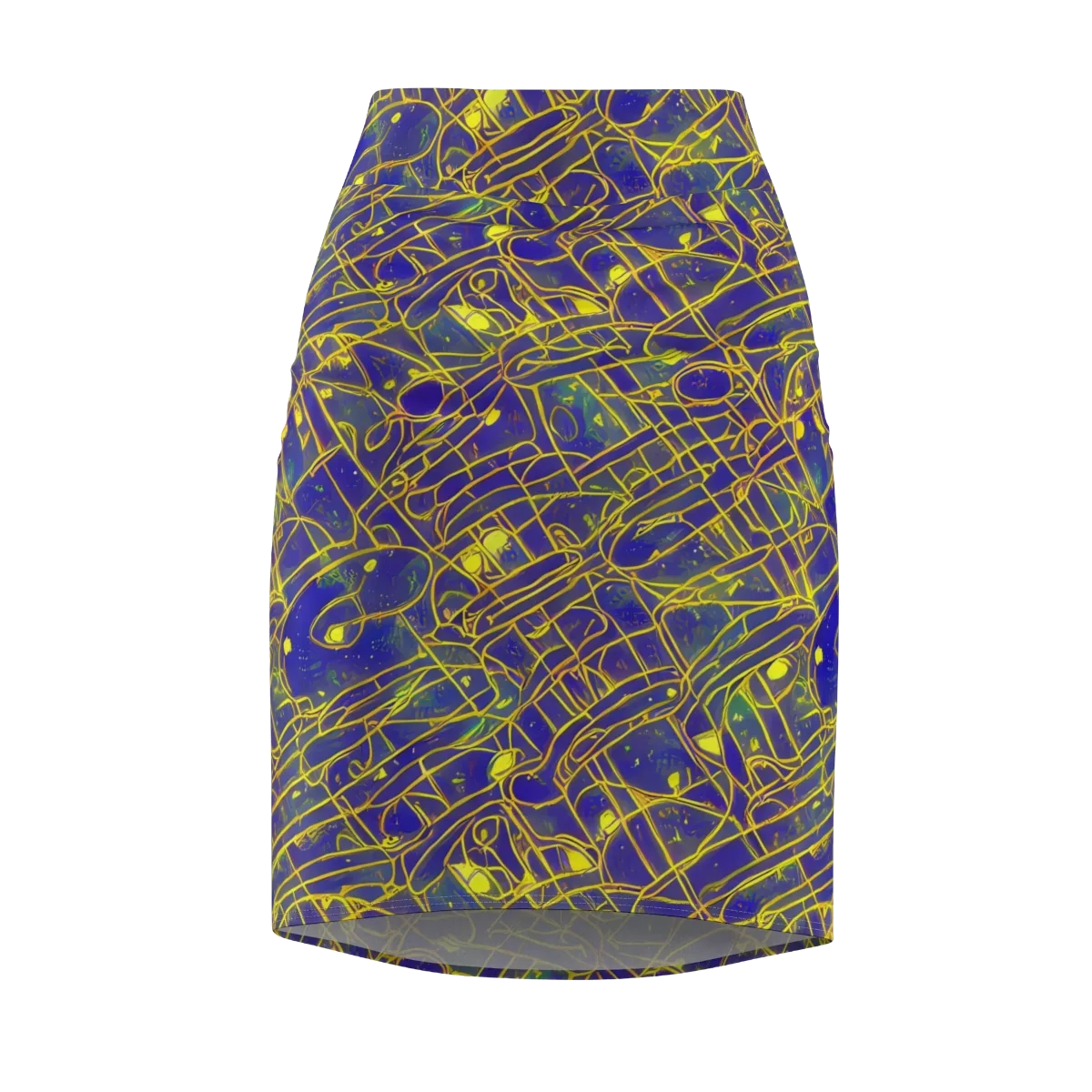 Golden Grid on Pencil Skirt — Front