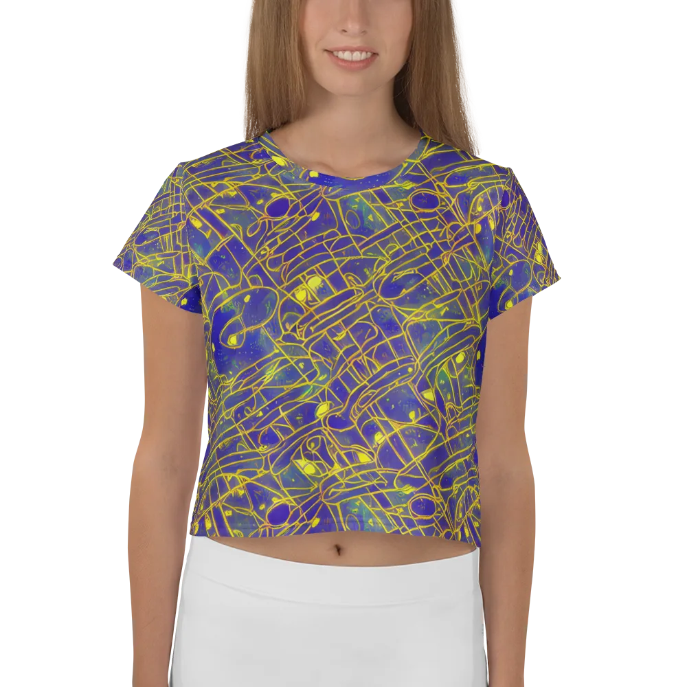 Golden Grid on Crop Tee — Front