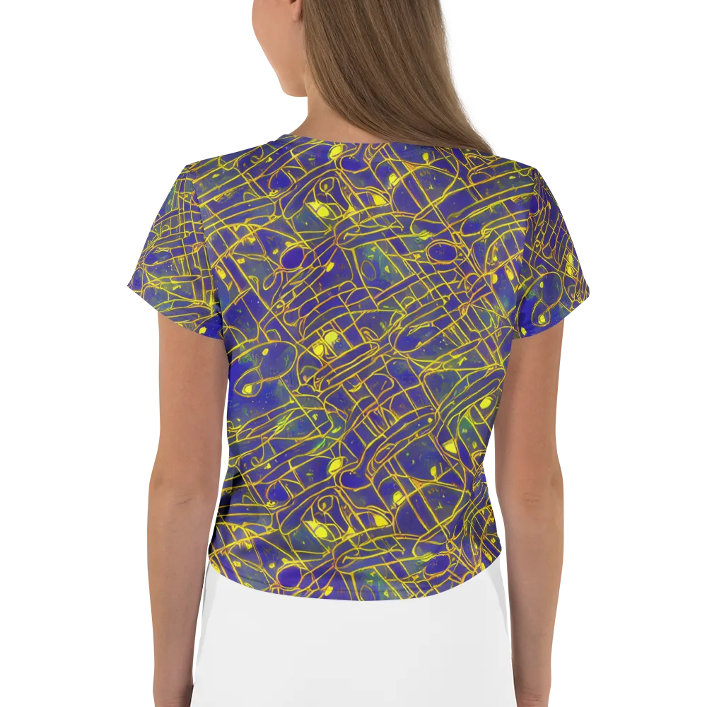 Golden Grid on Crop Tee — Back
