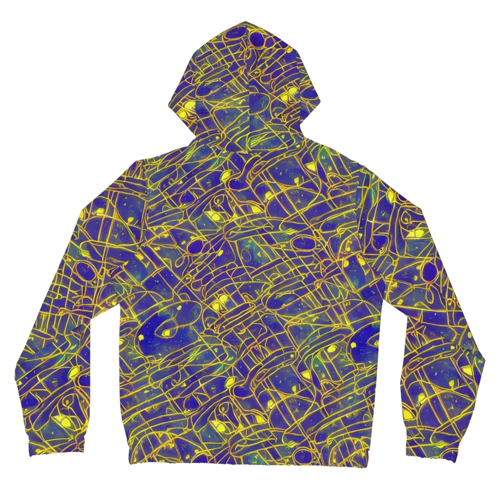 Golden Grid on Women's Full-Zip Hoodie — Back