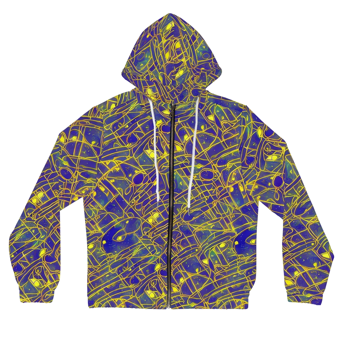 Golden Grid on Women's Full-Zip Hoodie — Front