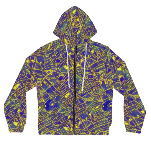 Golden Grid on a Women's Full-Zip Hoodie