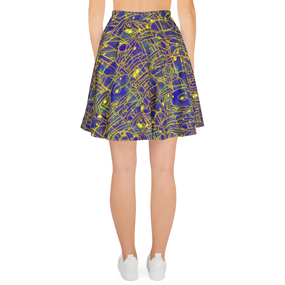 Golden Grid on Skater Skirt — Back