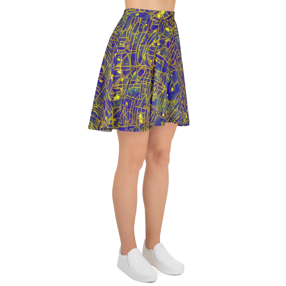 Golden Grid on Skater Skirt — Right