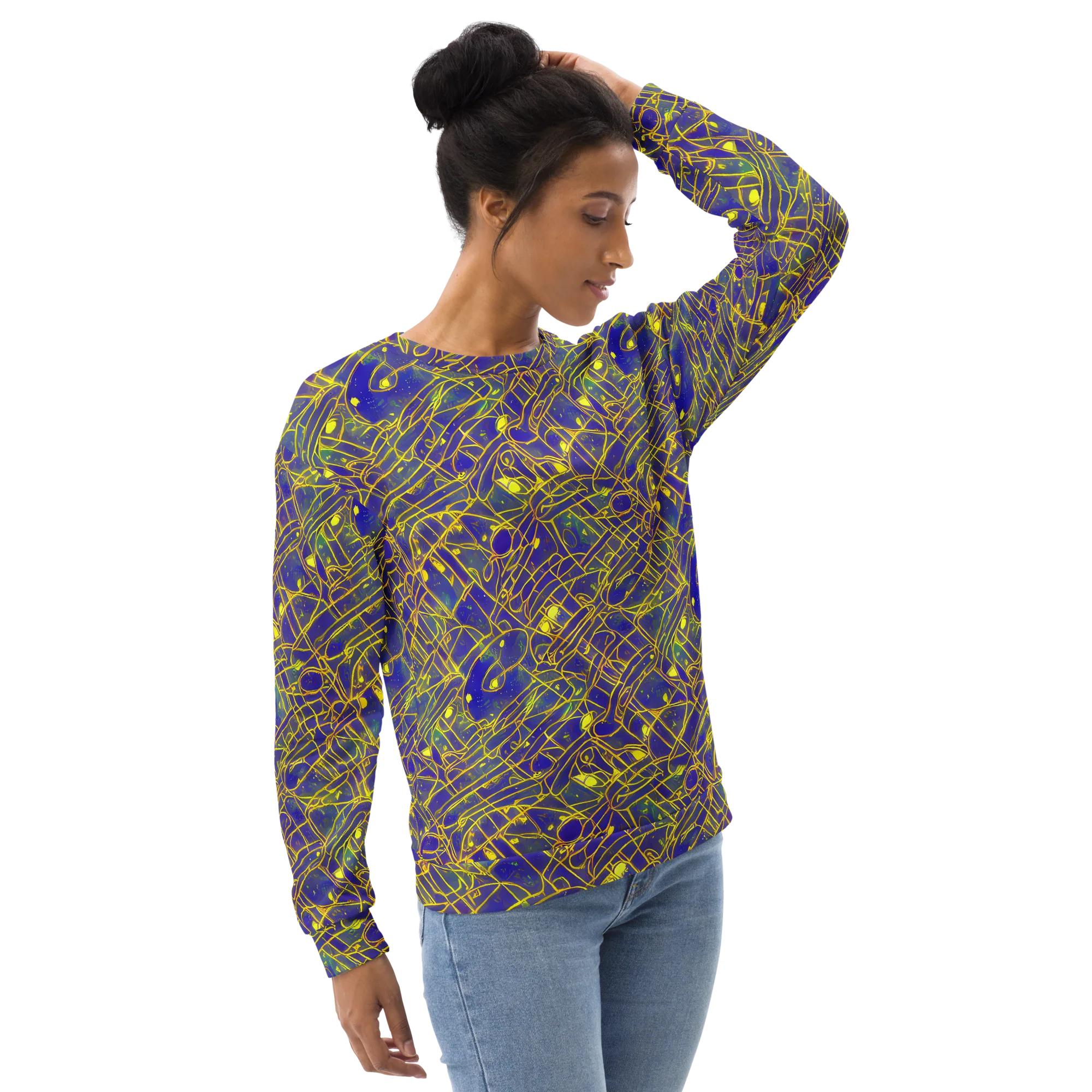 Golden Grid on Sweatshirt — Right Front