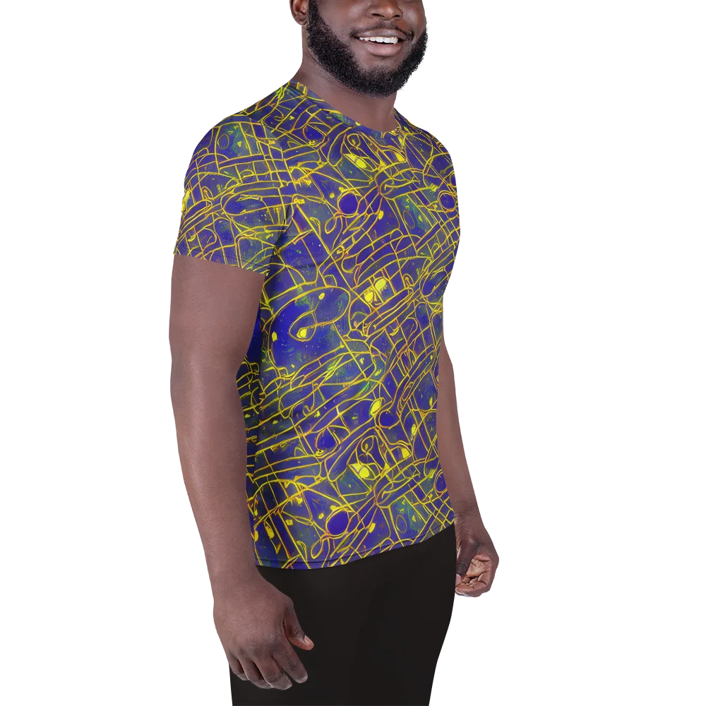 Golden Grid on Men's Athletic T-Shirt — Right