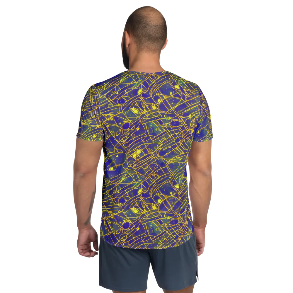 Golden Grid on Men's Athletic T-Shirt — Back