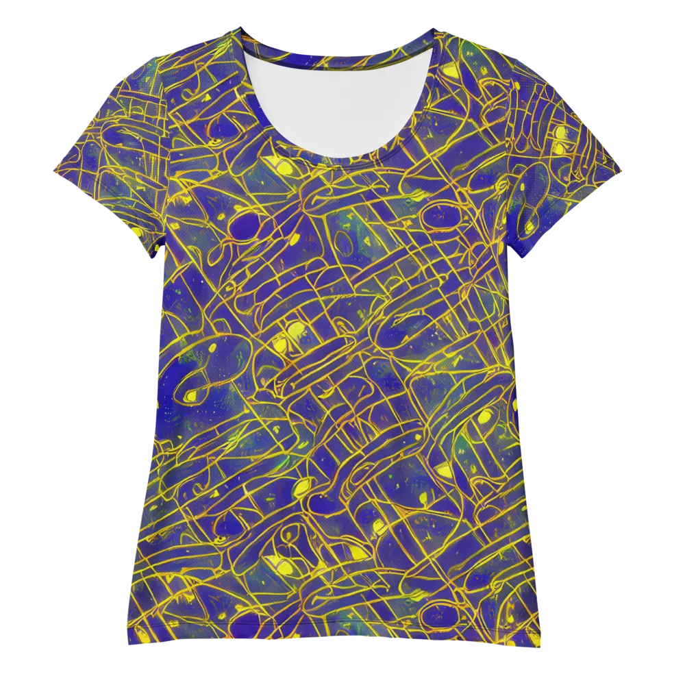 Golden Grid on Women's Athletic T-Shirt — Front