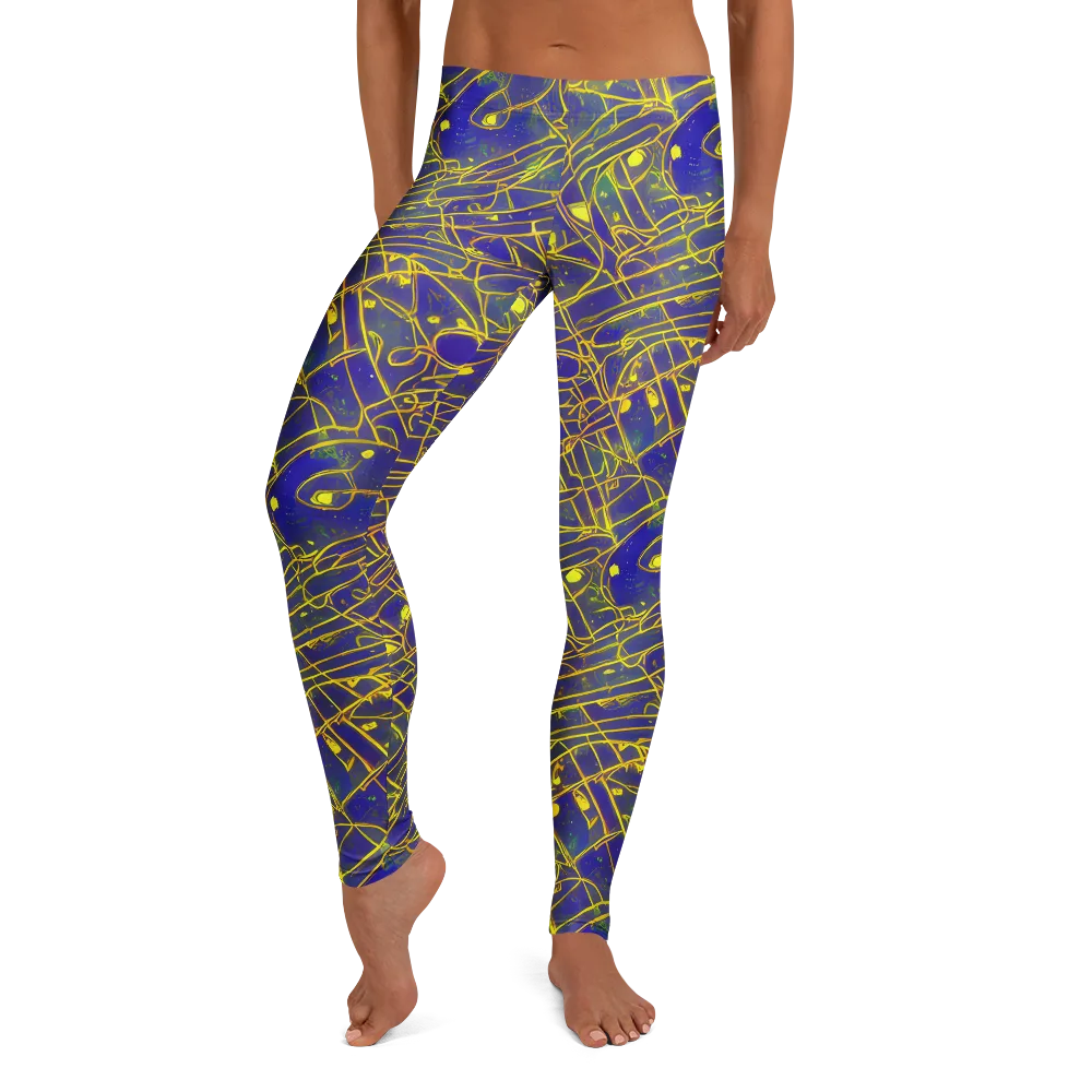 Golden Grid on Leggings — Front