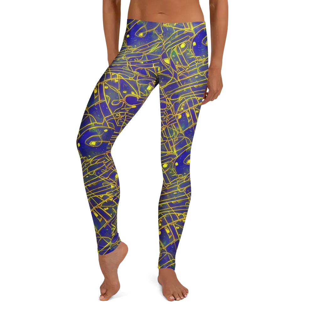 Golden Grid on Leggings — Front