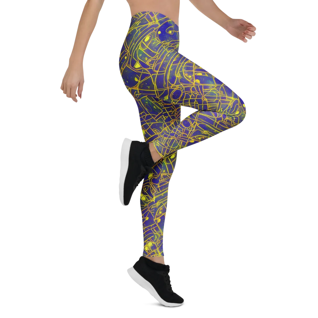 Golden Grid on Leggings — Right
