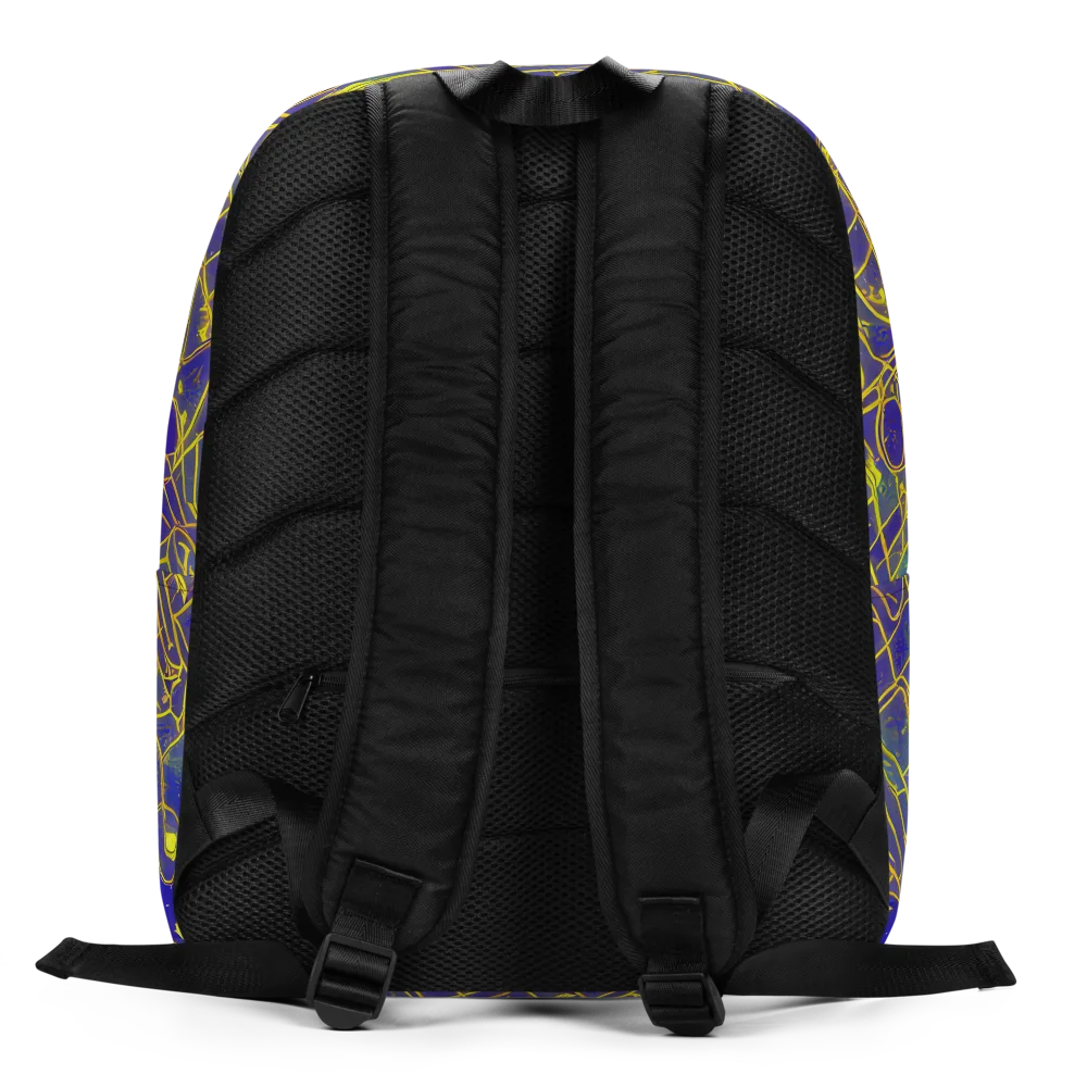 Golden Grid on Minimalist Backpack — Back